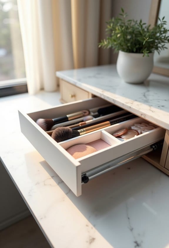 optimize drawer makeup organization