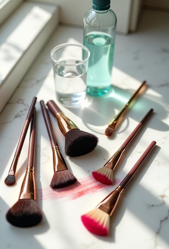 rinse brushes multiple times