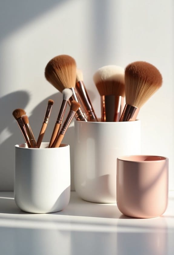 stylish makeup brush storage